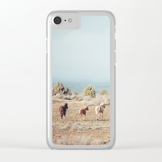 Oregon Wilderness Horses Clear iPhone Case