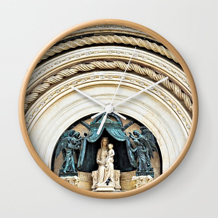 Orvieto Cathedral Madonna and Child Angels Facade Sculpture Wall Clock