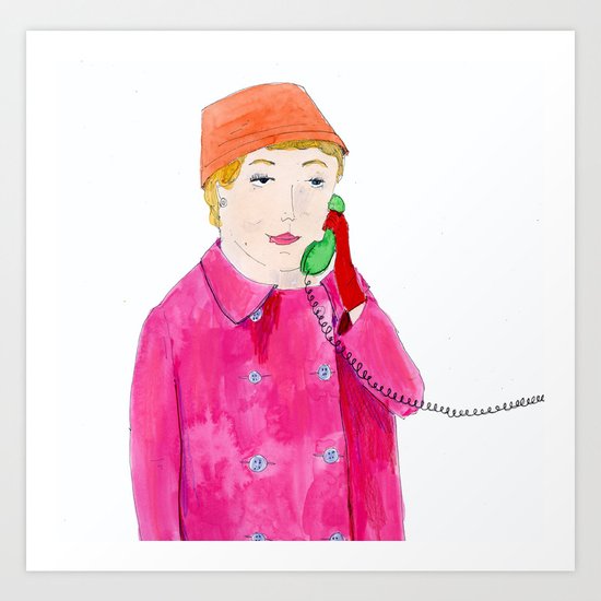 Doris Day on the phone Art Print