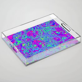 Cool Colors and Pink Psychedelic Design Acrylic Tray