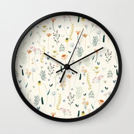 Vintage Inspired Wildflower Print Wall Clock