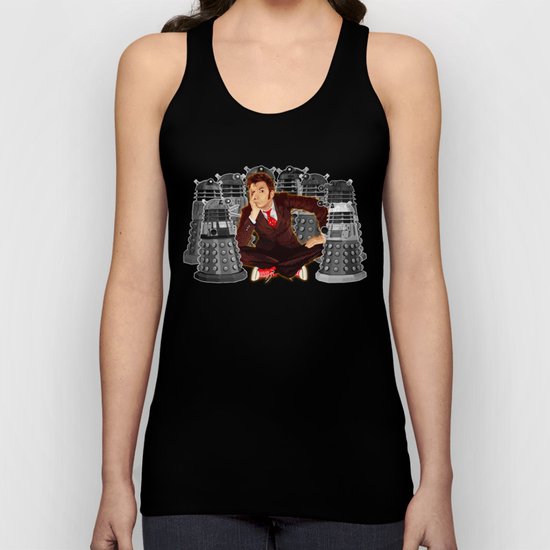 10th doctor who captured by mini daleks Unisex Tank Top