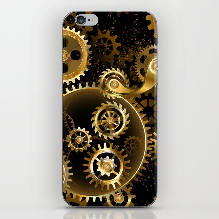 Steampunk Seamless Brass Gears iPhone Skin