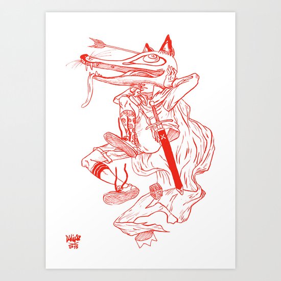 Escape Of Fox King Art Print