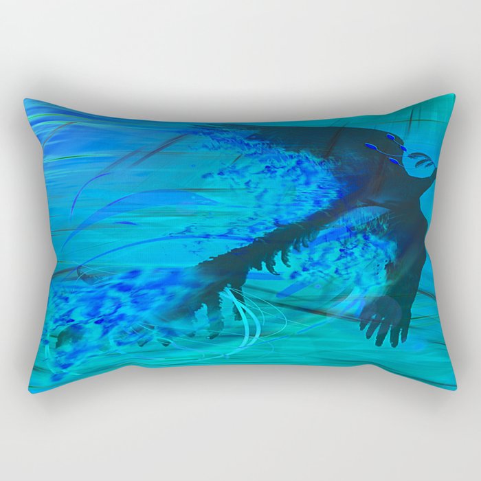 Blue Phoenix  Rectangular Pillow