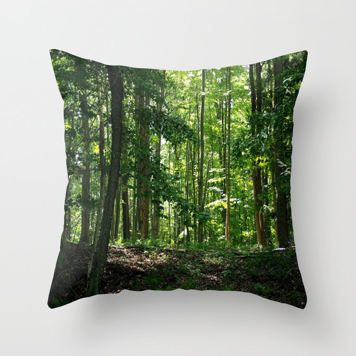 Pine tree woods Throw Pillow