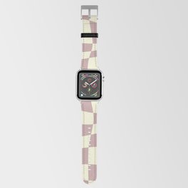 Warped Checkered Pattern (dusty rose pink/cream) Apple Watch Band