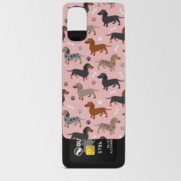 Dachshund Dog Doxie Dogs Pattern Pink Android Card Case