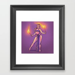 Fire Dancer Pinup Framed Art Print