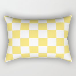 Sunny Yellow Checkerboard Pattern Palm Beach Preppy Rectangular Pillow