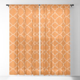 Orange Moroccan Quatrefoil Sheer Curtain