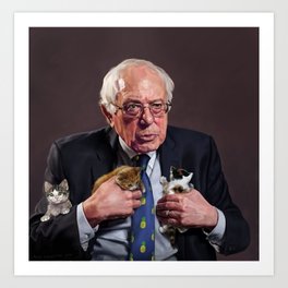 Bernie and Kittens Art Print