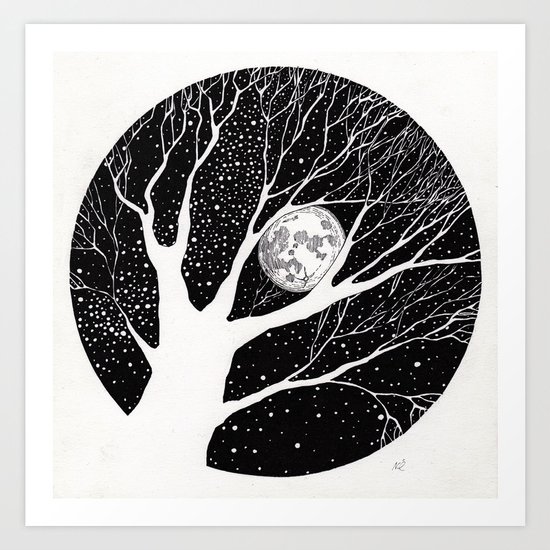 moonlight shadow Art Print