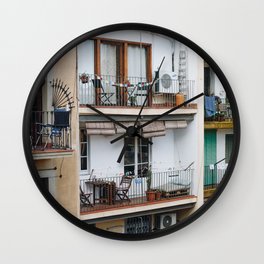 Apartment Balconies in Barcelona Wall Clock