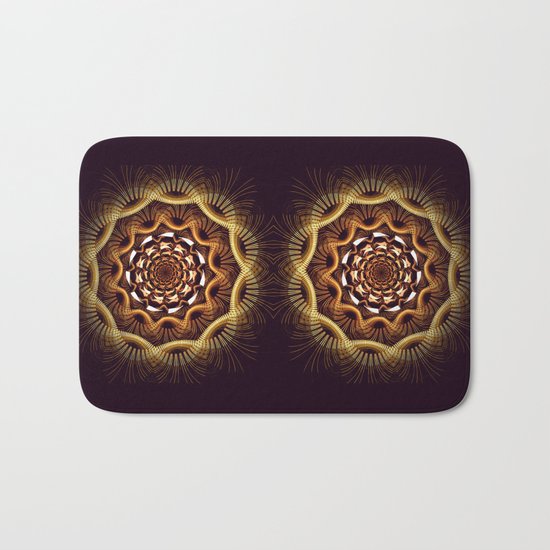 Golden curves and tribal patterns Bath Mat