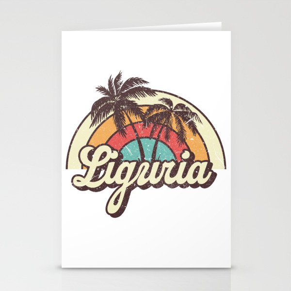 Liguria beach city Stationery Cards