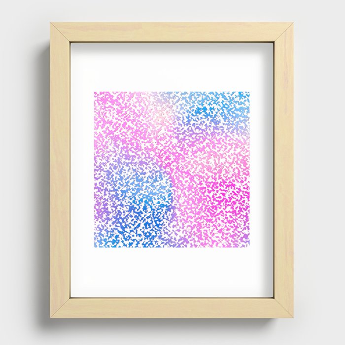 Elegant Abstract Pink Coral Lilac Gold Gradient Animal Print Recessed Framed Print