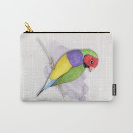  Gouldian finch colour pencil drawing Carry-All Pouch