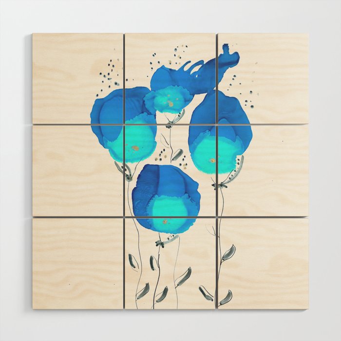 Blue Ink Blot Painting Wood Wall Art By Nataliecallwoodarts Society6