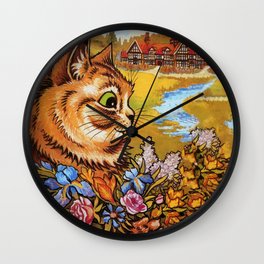 Country Cottage Cat - Louis Wain Cats Wall Clock