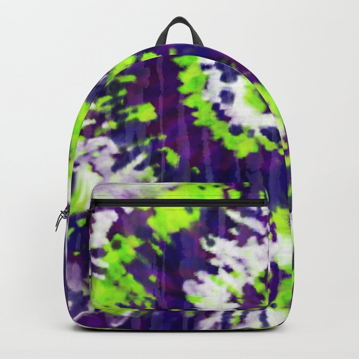 Purple-Blue-Green Tie Dye Backpack by Idle Amusement | Society6