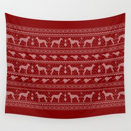 Ugly Christmas sweater | Greyhound / Whippet / Italian greyhound red Wall Tapestry