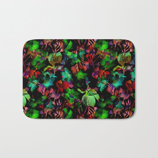 Colorful Floral Pattern Bath Mat