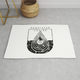 Caffeine on the Brain // Regulated by Coffee Espresso Drip Distressed Living Graphic Design Rug