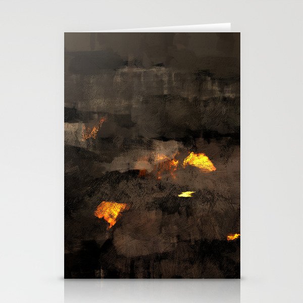 Abstract landscape nature texture lava fire geology digital illustration Stationery Cards