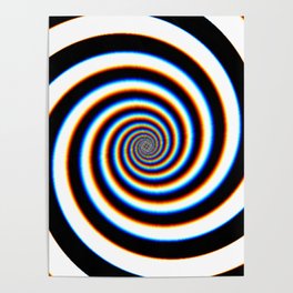 black and white spiral Poster | Destorted, Digital, Spiral, Movement, Blackwhite, Illusion, Retro, Graphicdesign, Modern, Wave 