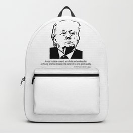 A Most Notable Coward Backpack | Strongman, Promisebreaker, Tyrant, President, Liar, Insult, Trump, Bonespurs, 45, Typography 