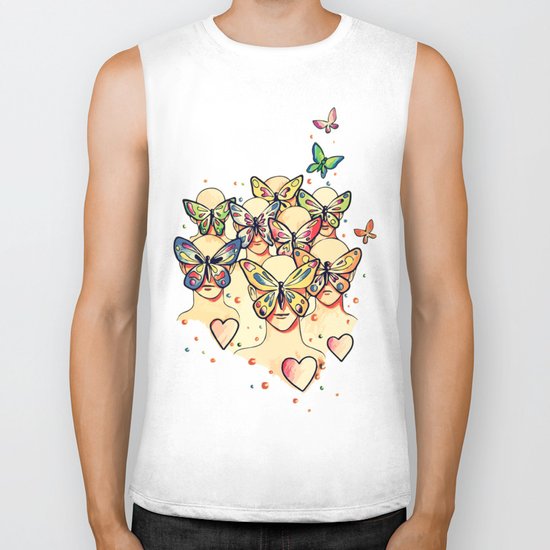 Butterfly Caught Biker Tank
