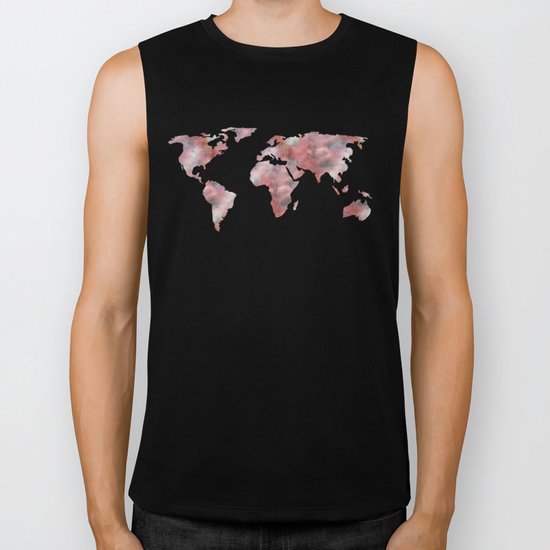 World Map in City Mod Red Slate Biker Tank