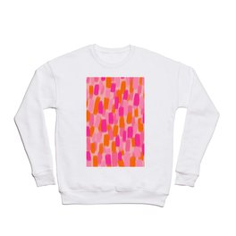 Abstract, Paint Brush Effect, Orange and Pink Crewneck Sweatshirt