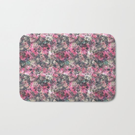 Butterfly in the Garden Bath Mat