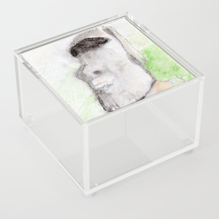 Moai in the Green Acrylic Box