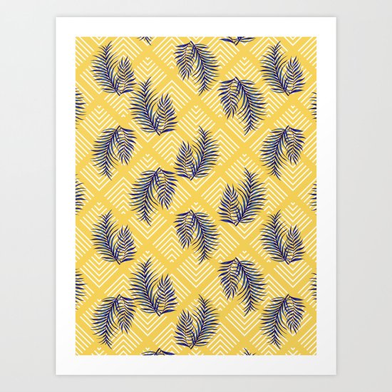 Geometries & Blue Palms #society6 #decor #buyart Art Print