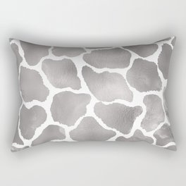 Hipster Glam Silver White Giraffe Animal Print Rectangular Pillow