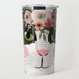 Cat with flower crown Travel Mug