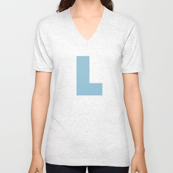 Light Blue L Unisex V-Neck