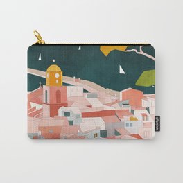 Saint Tropez Carry-All Pouch | Painting, Art, France, Southeurope, Landscape, Houses, Illustration, Travel, Vector, Mediterranean 