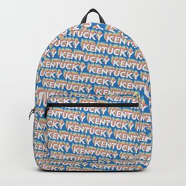 Kentucky, USA Trendy Rainbow Text Pattern (Blue) Backpack