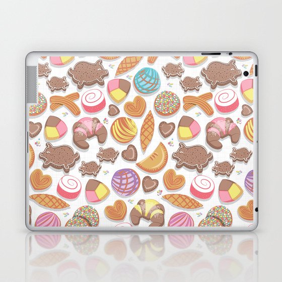 Mexican Sweet Bakery Frenzy // white background // pastel colors pan dulce Laptop & iPad Skin