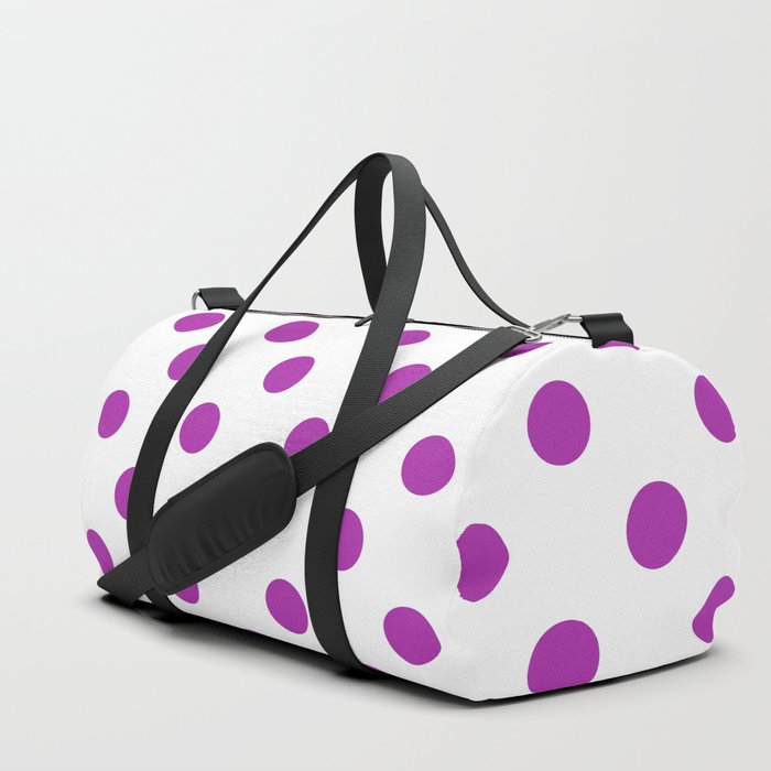 Polka Dots (Purple & White Pattern) Duffle Bag