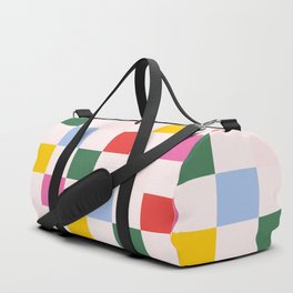 Retro Bauhaus Pattern | Abstract Shapes | Geometric Checks Duffle Bag