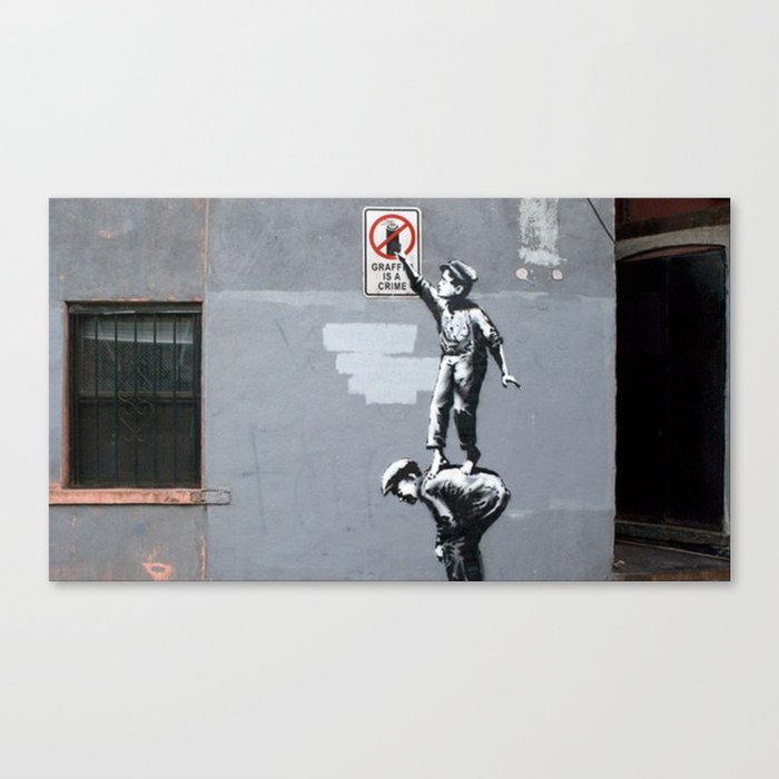 Bansky Kids Spray Paint Canvas Print By Streetdude Society6