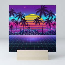 Radiant Sunset Synthwave Mini Art Print