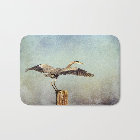 Blue Heron Landing Bath Mat