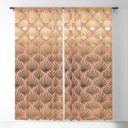 Art Deco Pattern | Gatsby Rose Gold Metallic Blackout Curtain