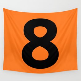 Number 8 (Black & Orange) Wall Tapestry